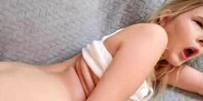 POV blowjob and hard pussy shafting of a slutty blonde teen girl
