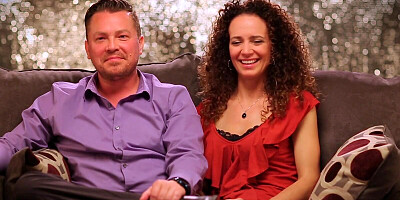 Curly-haired MILF and her husband were joined by a young hussy for a threesome