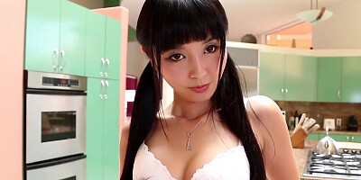 Asian hottie Marica Hase sucks and fucks a big black cock