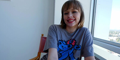 Pretty teen gets auditioned so she can show her full glory