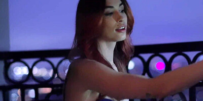 Horny girl flashes a BBC to imply that she is down to fuck