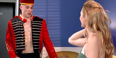 Sex-craving blonde is getting rammed up her twat by a bellhop