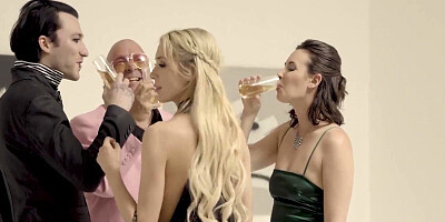 Cum thirsty beauty gets her mouth and puss filled with cock