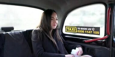 Perverse cabbie pussy fucking for the first time with a pregnant busty brunette in public