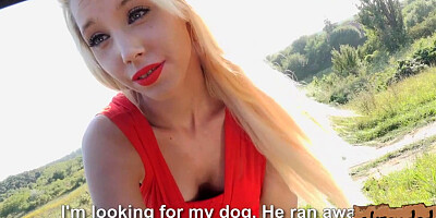 Stranded blonde Gia Paige got a good fucking at the car hood