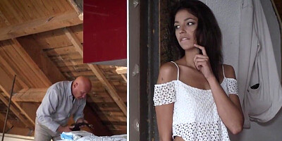 Panty sniffer looks through her stuff and fucks her too