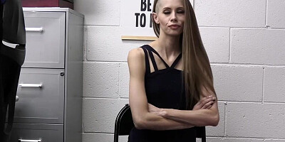 Slim blonde MILF is strip searched and banged by a security officer