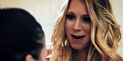 Two horny broads are sharing the cock of their handsome new neighbor in a threesome