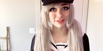 Teen blonde looks best when she's completly naked and masturbating