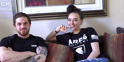 Alt hottie chokes on a hard dick before being licked and drilled