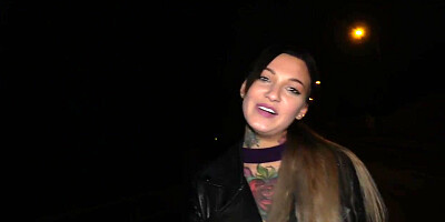 Public Agent Sexy tattooed horny minx night time fuck