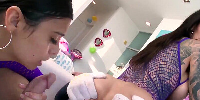 PURPLE BABES FUCK A FAT COCK - Karma Rx