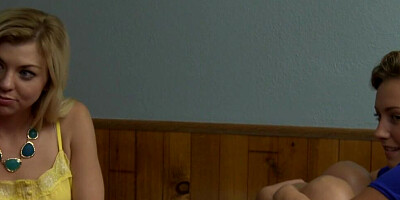 Pussy licking and fingering make two blonde lezzies moan from sexual pleasure