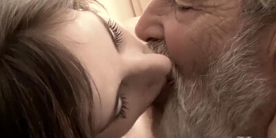 Old Young - Big Cock Grandpa Fucked by Teen she Licks Thick old Man Penis