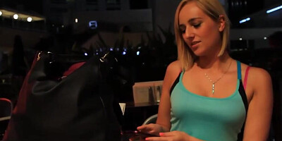 Dazzling blonde slobbers on a fat black cock and rides it