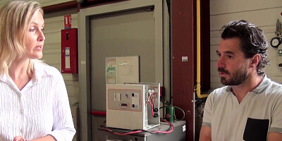 Blonde boss blows a worker and gets ass fucked in the warehouse