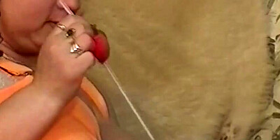 BBW babe loves playing with young cocks and having them in her moist snatch