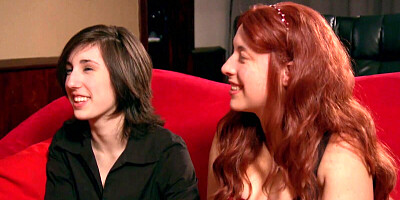 Chubby amateur lesbians are fingering each other's pussies in the rain