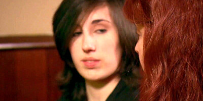 Chubby amateur lesbians are fingering each other's pussies in the rain