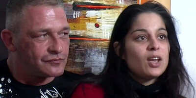 German innocent student with kinky couple for afternoon