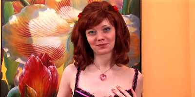 Redhead amateur girl shows wet pussy and plays with herself