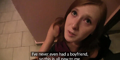 PublicAgent Ginger Teen Virgin gets Fucked in the Ass Hole