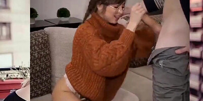 Compilation of massive cumshots flying all over pretty female faces