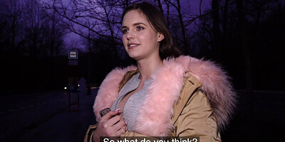 Girl is picked up in public by a horny stranger for quick sex