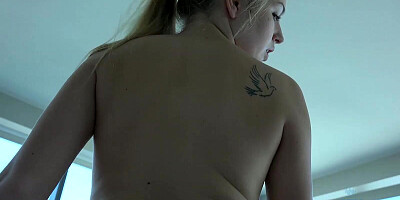 Cute blonde is getting filmed while banged by her aroused lover