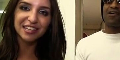 Fantastic brunette is picked up by a couple of black dudes for an interracial gangbang