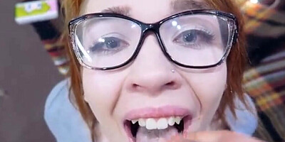 She might look innocent, but this ginger doll knows how to give a fantastic blowjob