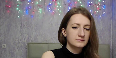 Brunette amateur in bra chatting on webcam