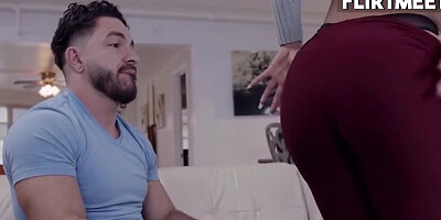 Aroused Latina babe seduced a hot young man with her big round butt