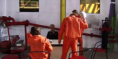Corporate blonde lets oil rig workers gangbang her instead of giving them a raise