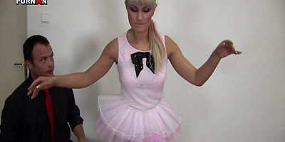 Slutty Russian ballerina is hungry for a fat cock up her gaping ass