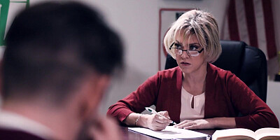 Classroom gangbang session for a depraved and busty blonde teacher