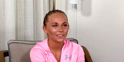 Juicy blonde Brianna Anderson is fucked in all holes by two guys