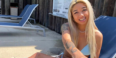 Lovely Gia is giving her partner a nice deepthroat bj