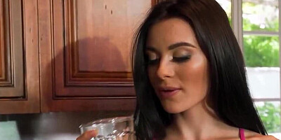 Hot Latina brunette is eager to provide her endowed neighbor with sexual pleasure