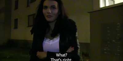Public Agent Black Hair Czech Babe Fucked in Public