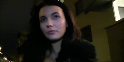 Public Agent Black Hair Czech Babe Fucked in Public