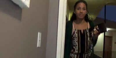 Charming girl is filmed POV-style while taking a hard cock