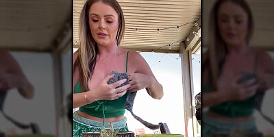 Naughty British gal Sophie Dee is showing off her big round boobs in this compilation