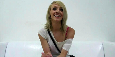 Czech girl Eva is stripped naked and fucked at the interview