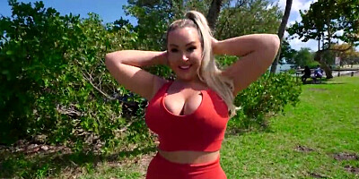Bombastic blonde PAWG takes a break from her yoga sessions