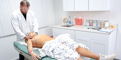 Doctor fingering and fucking with a truly horny patient