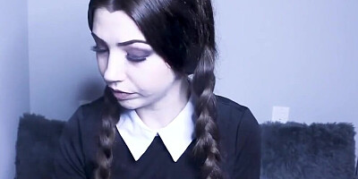 Wednesday Addams Blowjob Cumming Dildo Fuck Facial