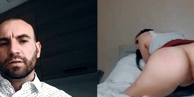 Daddy is skyping with his stepdaughter and wants to see her masturbating