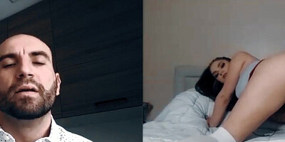 Daddy is skyping with his stepdaughter and wants to see her masturbating