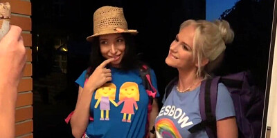 Lots of naughty lesbian sex is going on in this hostel room